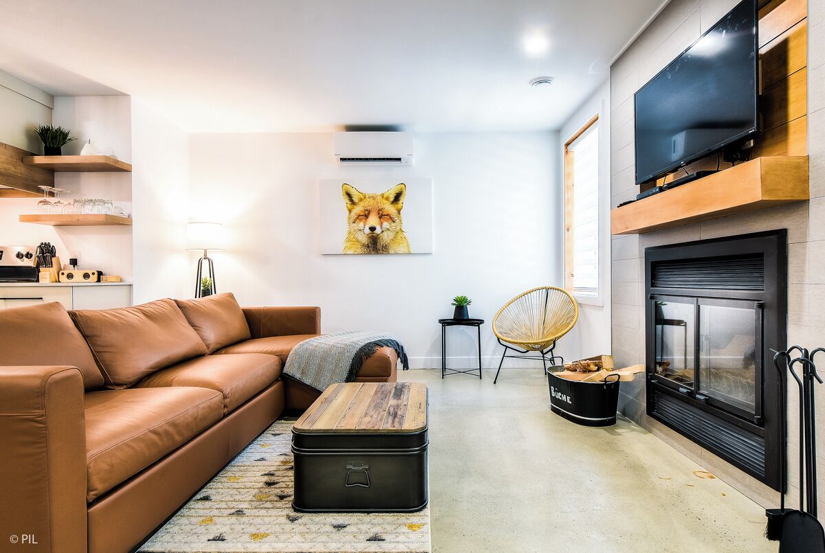 Smart TV, fireplace, DVD player