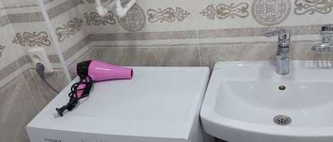 Hair dryer, toilet paper