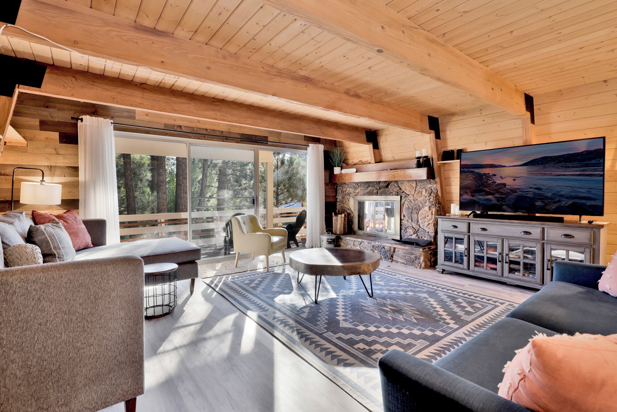 Cabin, Patio, Mountain View (2190) | Living area | Fireplace