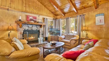Cabin, Multiple Beds, Patio, Mountain View (2191) | Living area | Fireplace