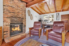 Cabin, Multiple Beds, Patio, Mountain View (2004) | Living area | Fireplace - Vogel Haus #2004 (Big Bear Lake)