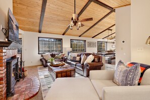 Cabin, Multiple Beds, Hot Tub, Mountain View (2076) | Living area | Fireplace - Slope View Chalet #2076 (Big Bear Lake)