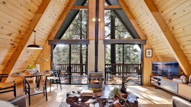 Cabin, Multiple Beds, Patio, Mountain View (2453) | Living area | Fireplace - Moonridge Modern Chalet #2453 (Big Bear Lake)