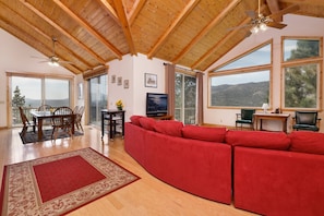 House, Multiple Beds, Patio, Mountain View (1524) | Living area | Fireplace - Starlight Vistas #1524 (Big Bear Lake)
