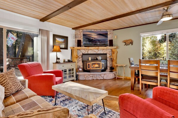 Cabin, Multiple Beds, Hot Tub, Mountain View (2224) | Living area | Fireplace - Alpine Country Villa#2224 (Big Bear Lake)