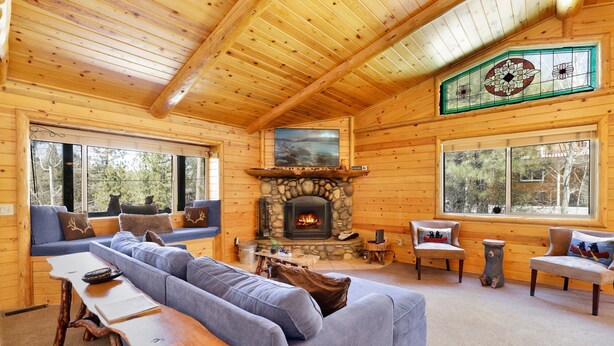 Cabin, Multiple Beds, Patio, Mountain View (2310) | Living area | Fireplace - THE CUB House#2310 (Big Bear Lake)