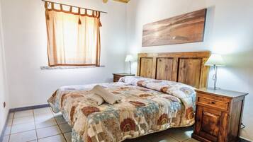 2 bedrooms, travel crib