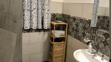 Séchoir à cheveux, serviettes fournies, savon, shampooing