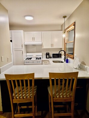 Fridge, microwave, oven, stovetop - 2-bedroom condo steps to Seaside Heights Boardwalk and Beach (Seaside Heights)