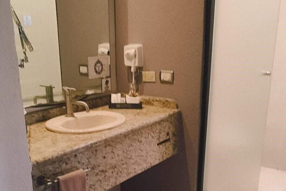 Suite básica | Baño | Regadera, amenidades de baño gratuitas, toallas