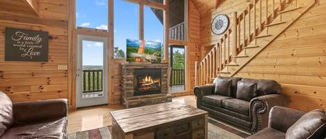 Smart TV, fireplace, video games