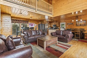 Smart TV, fireplace, video games