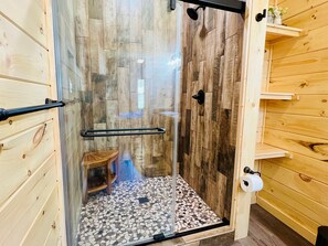 Shower, towels, soap