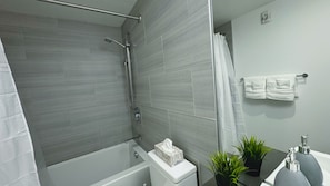 Secador de pelo, toallas, jabón, shampoo
