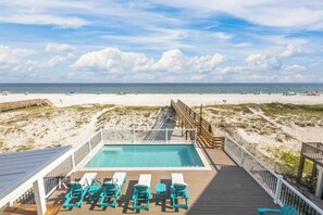 A heated pool - Brand New Lavish Gulf Front Home | Entertainment Deck, Pool & Boardwalk, Nashville Beach By Kaiser (Gulf Shores)