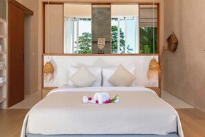 Exclusive-Villa, Terrasse, Meerblick | 2 Schlafzimmer, Bügeleisen/Bügelbrett, kostenloses WLAN, Bettwäsche