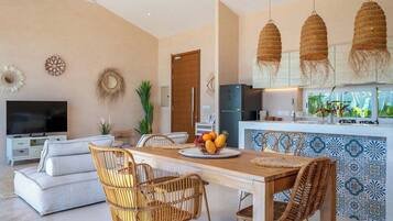 Exclusive Villa, Patio, Ocean View | Private kitchen | Full-size fridge, microwave, oven, stovetop