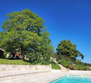 Pool - La Juliette, a cute studio in an old farmhouse on the side of a hill.  (Celles)