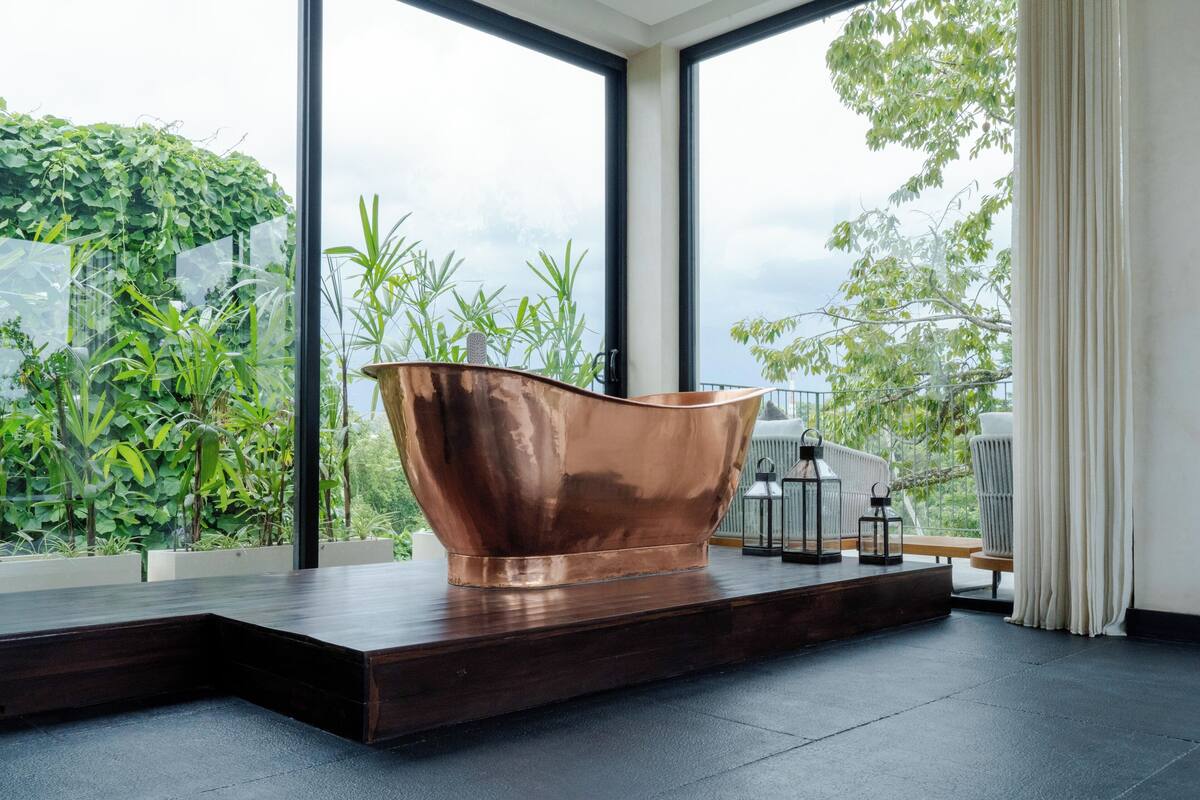 One Bedroom Villa with Jungle View | Bathroom | Separate tub and shower, hair dryer, bathrobes, towels