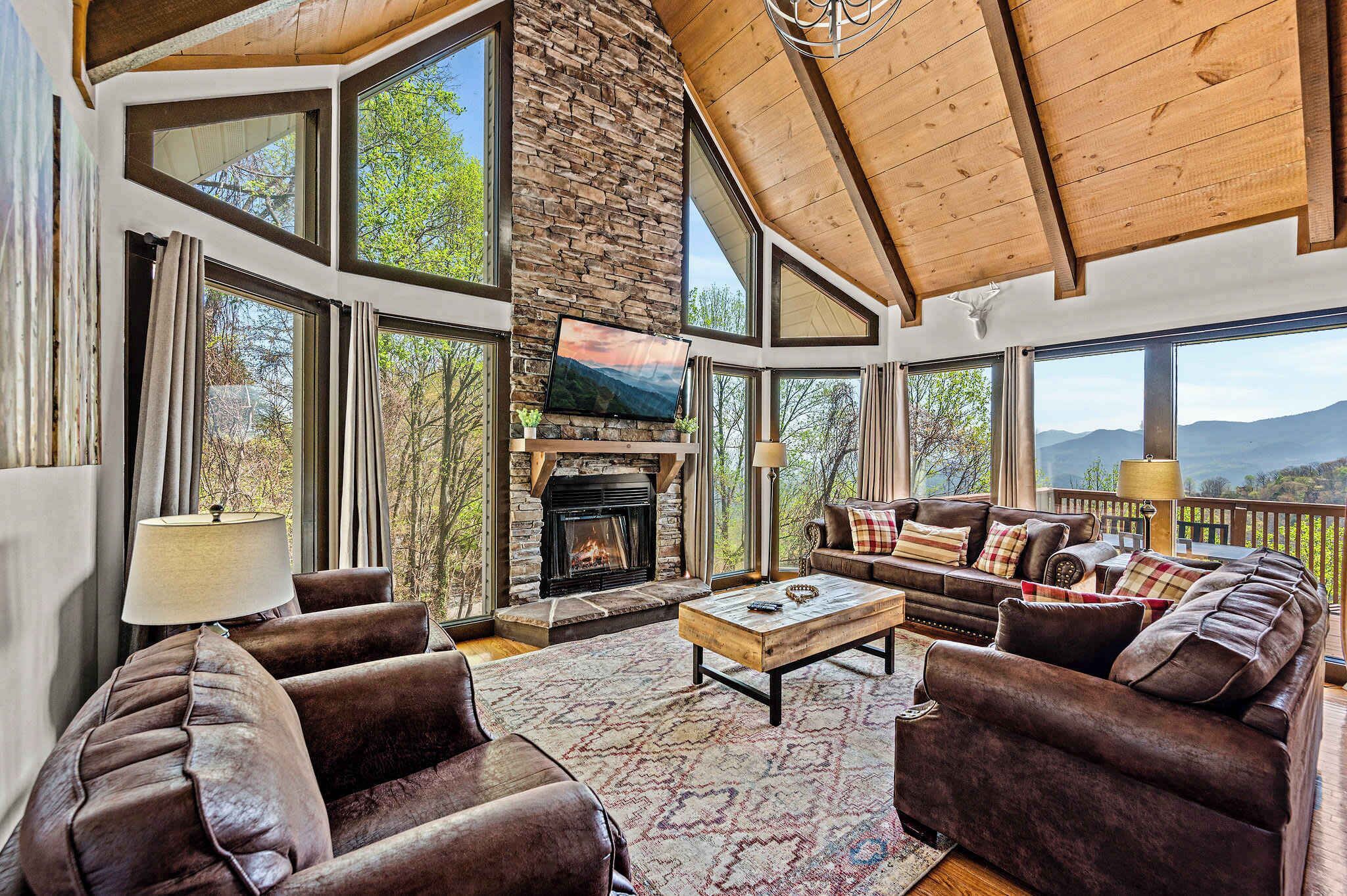 Wide open living room with views!