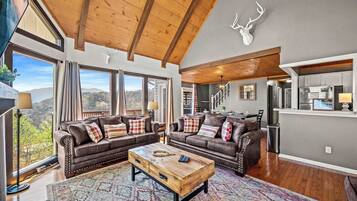 TV, fireplace, DVD player, foosball