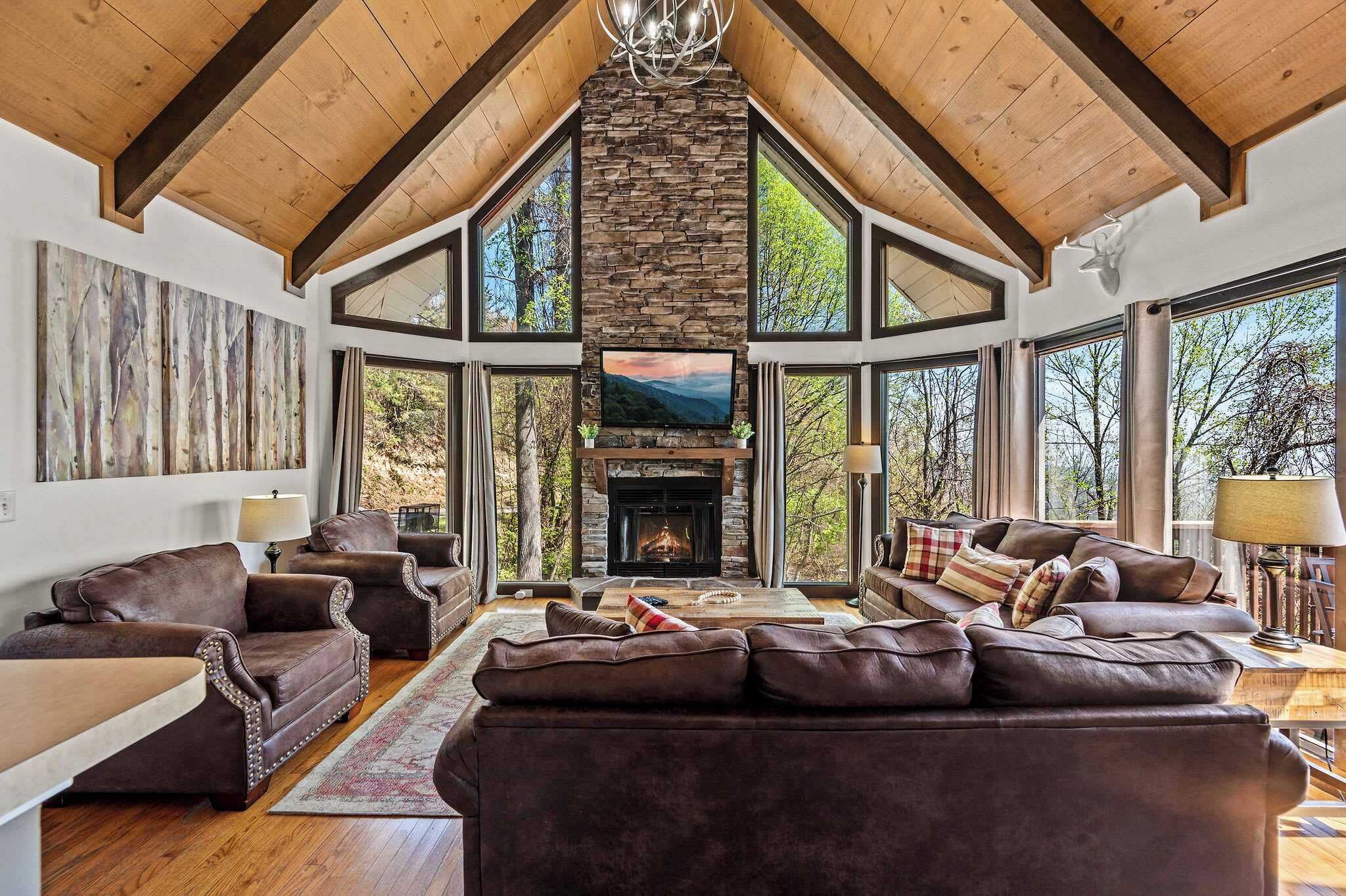 TV, fireplace, DVD player, foosball