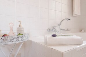 Sèche-cheveux, bidet, serviettes fournies, savon