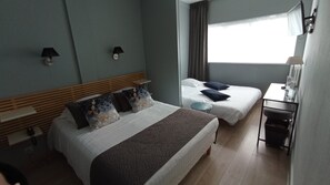 Family Double Room, Courtyard View, Courtyard Area | Premium bedding, blackout drapes, soundproofing, iron/ironing board - Les Fregates (Veulettes-sur-Mer)