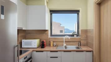 Luxury Apartment | Private kitchen | Fridge, microwave, oven, espresso maker