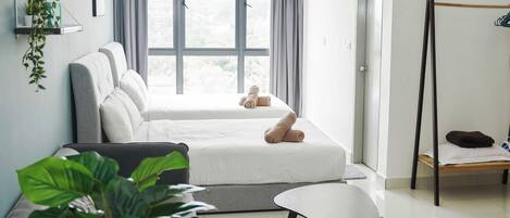 Studio Confort, 2 grands lits | AccĂšs au Wi-Fi (inclus), literie fournie