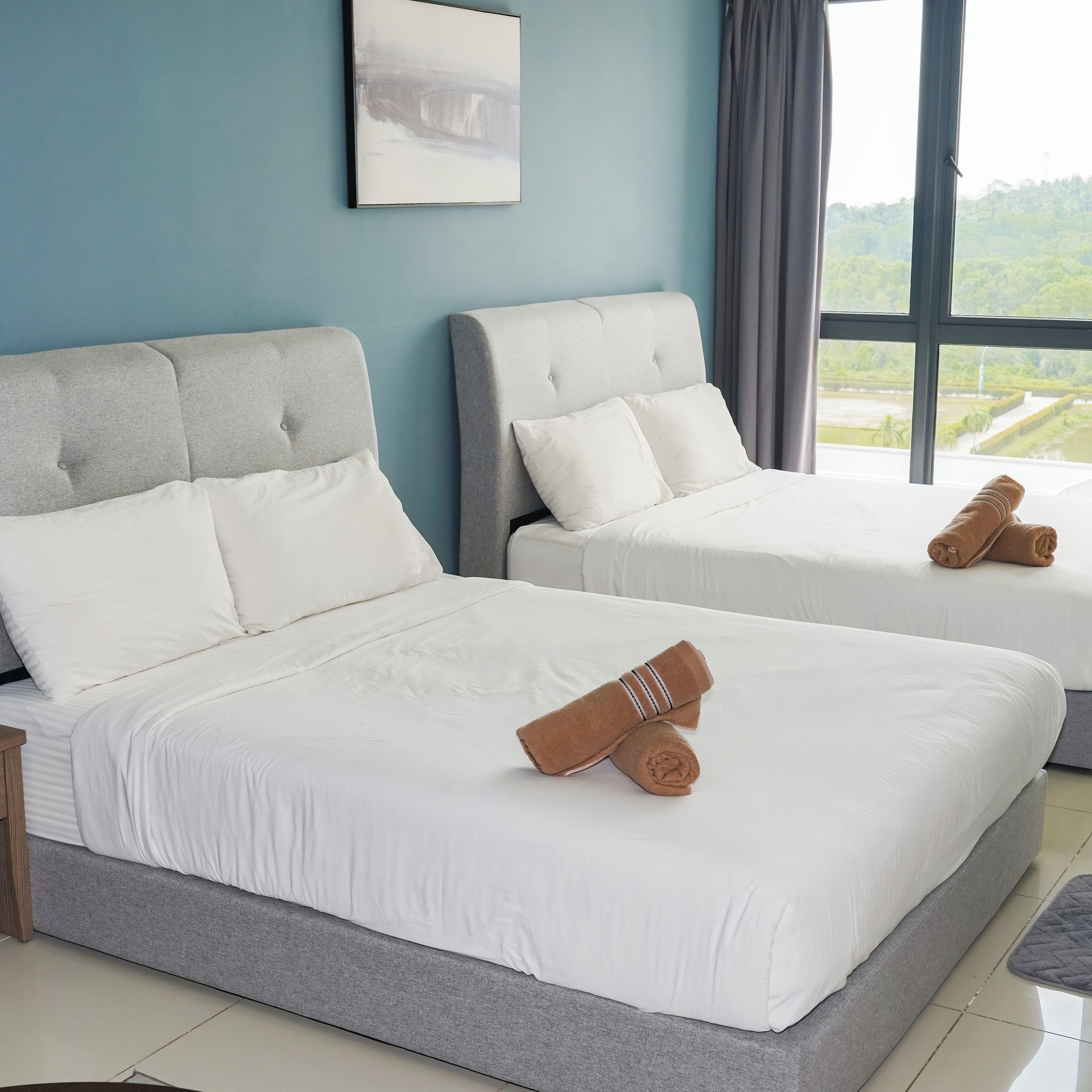 Comfort-studio, 2 keskisuurta parisänkyä | Ilmainen Wi-Fi, vuodevaatteet