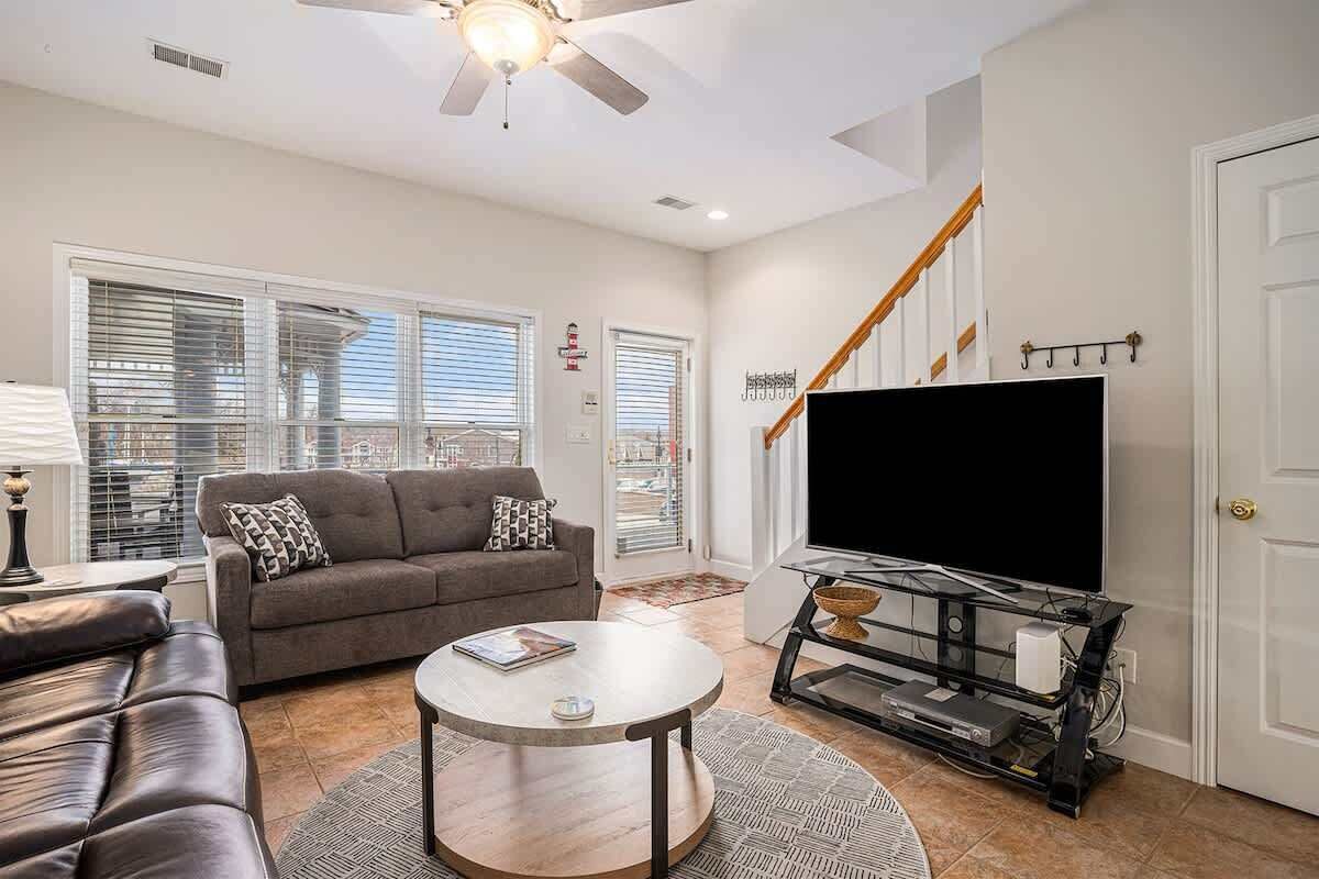 Télévision, cheminée, lecteur de DVD