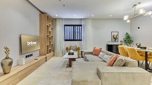 Apartment, 3 Bedrooms, Kitchen | Living area - bnbmehomes- Stay nr Granada Mall-32B4 (Riyadh)