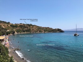 Beach nearby, white sand