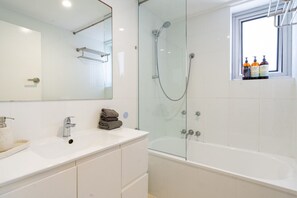 Hair dryer, towels
