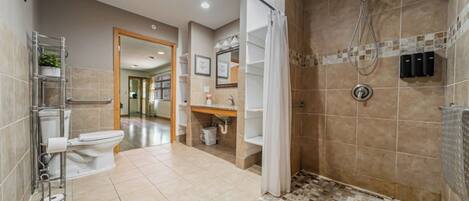 Shower, hair dryer