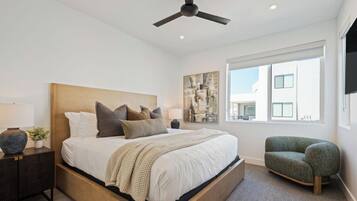 1 bedroom, desk, iron/ironing board, travel crib