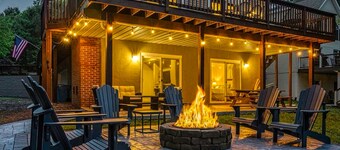 Lakefront home with brand-new hot tub, dock, kayaks, SUP, game room & firepit