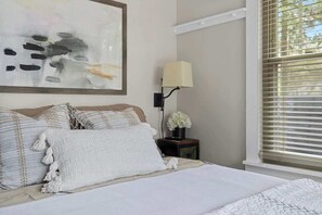 2 bedrooms, desk, iron/ironing board, travel crib