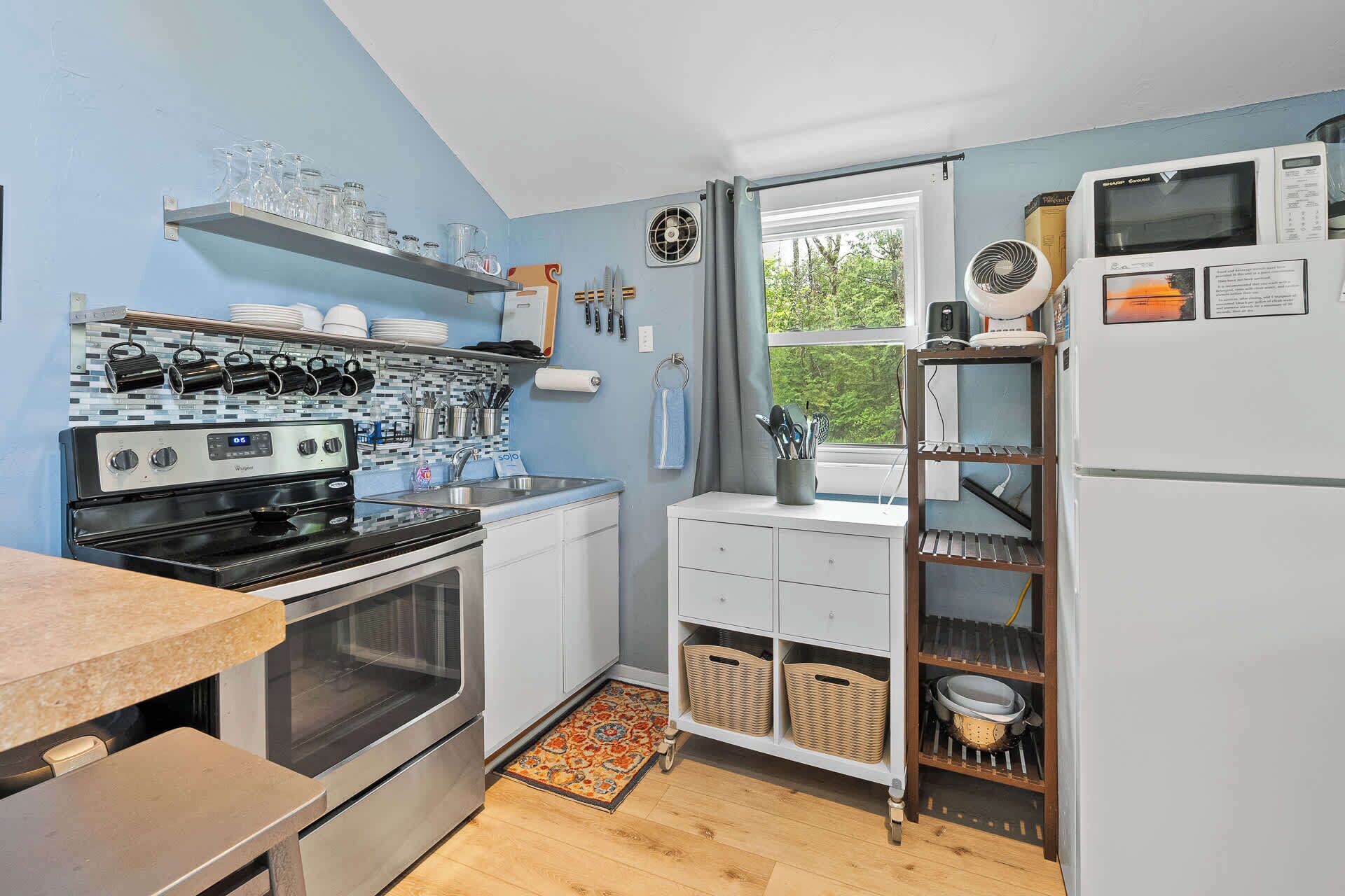 Kühlschrank, Mikrowelle, Ofen, Herdplatte