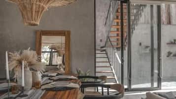 Superior Villa | Living area | 55-inch LCD TV with digital channels