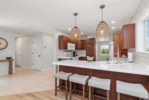 Fridge, microwave, oven, stovetop - Harbor School House - Private home, great outdoor space, 5 minute walk downtown (Egg Harbor)