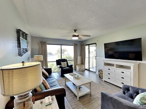 Condo, Multiple Beds, Balcony, Golf View (Edgewater Villa #2012) | Living area | 42-inch flat-screen TV with digital channels - Edgewater Villa #2012 (Panama City Beach)