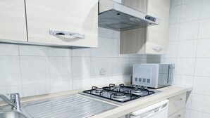 A modern kitchen with a gas stove, a dishwasher, a sink, and light-colored cabinets. - Blue Eyes by Ca-sa Check (Chioggia)