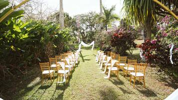 Outdoor banquet area