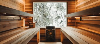 Cedar Chalet: Ski-In/Ski-Out Suite with European Sauna, Firepit & King Bed.