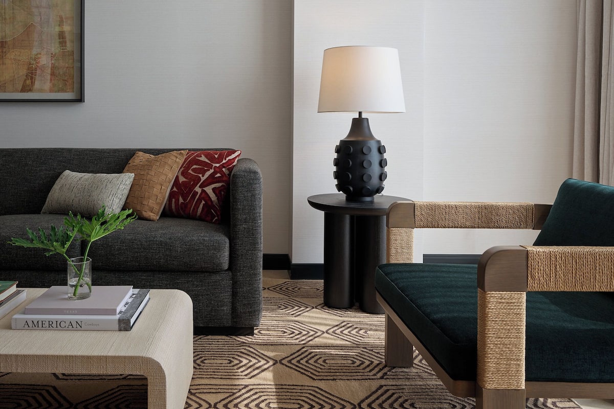 Suite, 1 King Bed (Hemisfair) | In-room safe, laptop workspace, blackout drapes, iron/ironing board