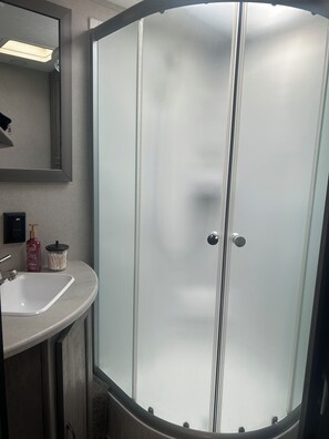 Towels, soap, toilet paper - Cozy Lakeside RV Stay (Delta)