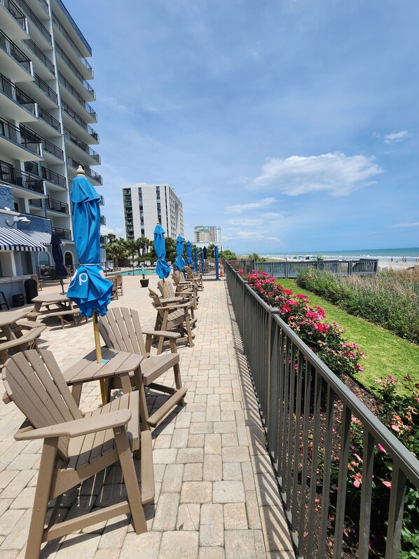 Terrace/patio - Welcome Snowbirds!! Monthly rental Now Available!! Beautiful Ocean Views! (Myrtle Beach)