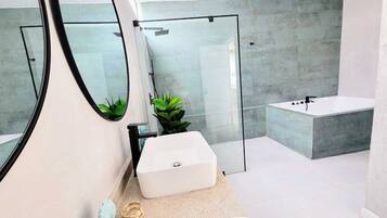 Hair dryer, soap, toilet paper